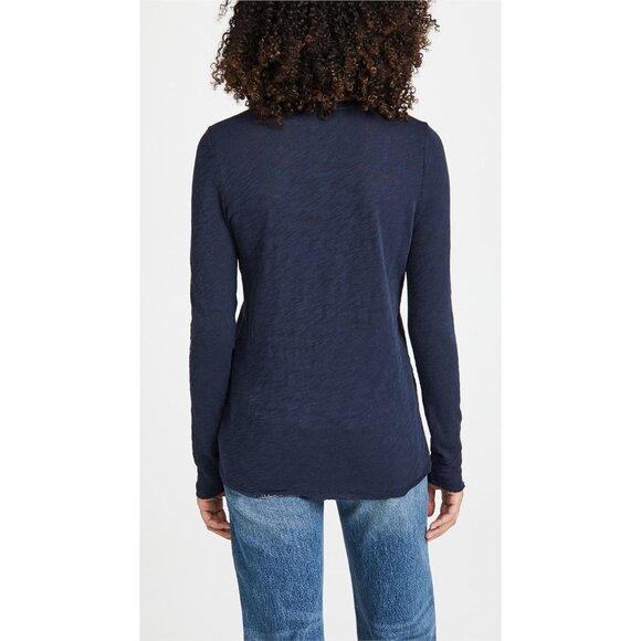 ATM Anthony Thomas Melillo Long Sleeve T-shirt Top Navy Women's Size Small New - Picture 3 of 7